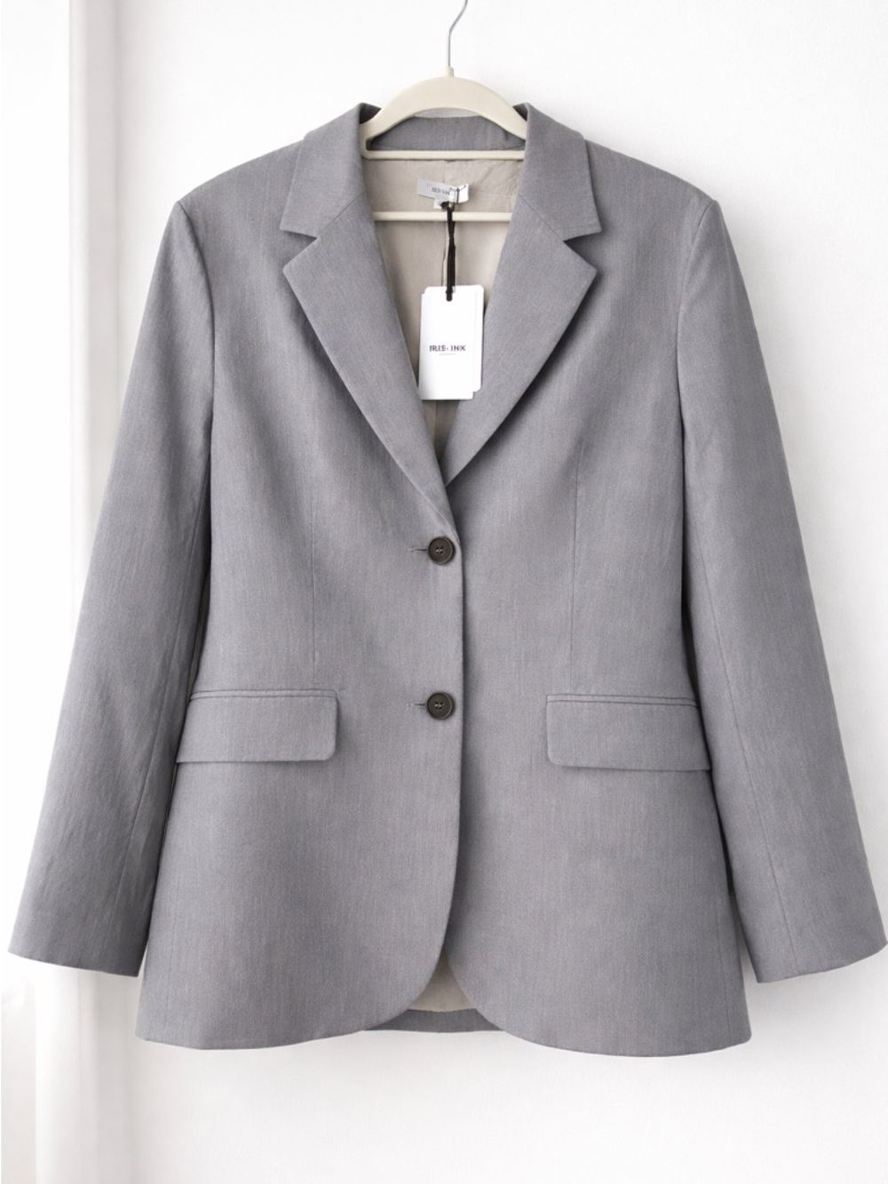 IRIS & INK Gray Blazer Size 12 NWT Tailored Classic Minimalist Work Jacket